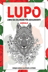 Libro da colorare per adolescenti - Disegni animali alleviare lo stress - Animale - Lupo