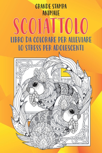 Libro da colorare per alleviare lo stress per adolescenti - Grande stampa - Animale - Scoiattolo