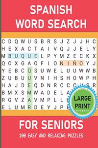 Spanish Word Search For Seniors - Large Print