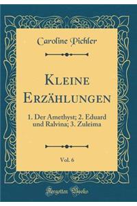 Kleine ErzÃ¤hlungen, Vol. 6: 1. Der Amethyst; 2. Eduard Und Ralvina; 3. Zuleima (Classic Reprint)