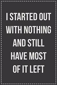 I Started out With Nothing and Still Have Most of It Left