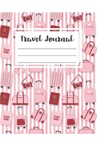 Travel Journal: Diary Log Vacation Trip Journey Adventure Record Cute Notebook