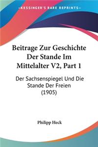 Beitrage Zur Geschichte Der Stande Im Mittelalter V2, Part 1