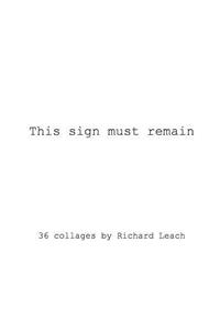 This sign must remain