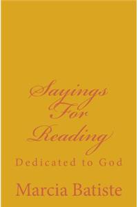 Sayings for Reading