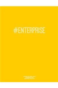 Notebook for Cornell Notes, 120 Numbered Pages, #enterprise, Gold Cover