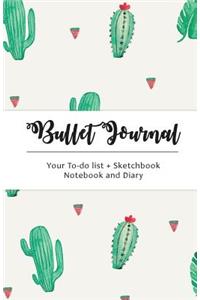 Cactus Bullet Journal: Cactus Dot Grid, 130 Dot Grid Pages, 5.5x8.5, High Productivity & Professional Notebook System