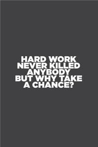 Hard Work Never Killed Anybody But Why Take A Chance