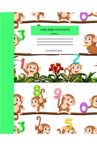 Wide Ruled Monkey Notebook Composition Book