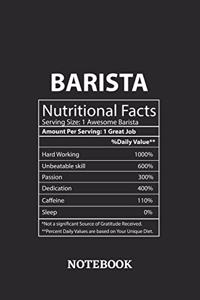 Nutritional Facts Barista Awesome Notebook