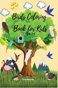 Birds Coloring Book for Kids Ages 3-6