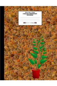 Brick Wall Theme, Unruled Composition Notebook. 8.5 X 11. 120 Pages