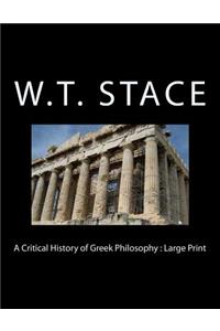 A Critical History of Greek Philosophy