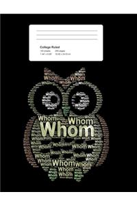 Grammatically Correct Owl Composition Book College Rule