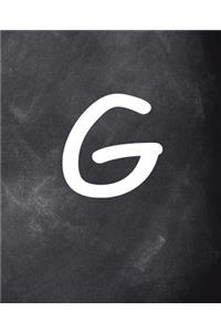 Monogram G School Composition Book Personalized Letter G Chalkboard 130 Pages