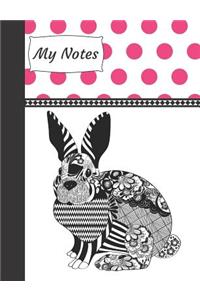 My Notes: Patchwork Bunny Writing Journal Composition Notebook