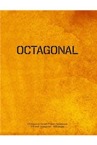 Octagonal Graph Paper Notebook 1/4 inch octagons 160 pages: 8.5"x11" notebook with orange grunge cover. octagons with 1/4 inch diameter, 1/10" edges, 30% gray grid. Ideal for design, gaming, drawing, mapping,