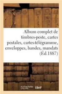 Album Complet de Timbres-Poste, Cartes Postales, Cartes-Télégramme, Enveloppes, Bandes, Mandats