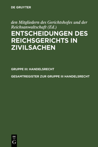Gesamtregister Zur Gruppe III Handelsrecht