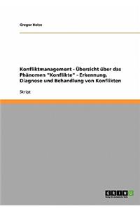 Konfliktmanagement - Übersicht über das Phänomen Konflikte - Erkennung, Diagnose und Behandlung von Konflikten