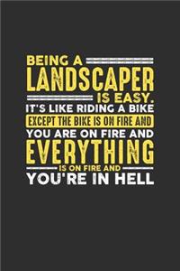Being a Landscaper is Easy. It's like riding a bike Except the bike is on fire and you are on fire and everything is on fire and you're in hell
