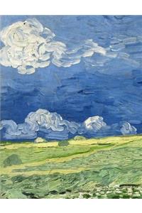 Wheatfield Under Thunderclouds, Vincent Van Gogh. Ruled Journal: 150 Lined / Ruled Pages, 8,5x11 Inch (21.59 X 27.94 CM) Laminated: 150 Lined / Ruled Pages, 8,5x11 Inch (21.59 X 27.94 CM) Laminated