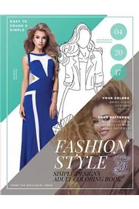 Fashion Style- Simple Designs Adult Coloring Book