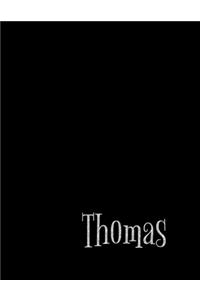 Thomas Personalized Minimalist Grid Notebook - 8.5x11 100 grid pages- Matte Thomas Personalized Matte Silk Cover with sturdy white pages notebook