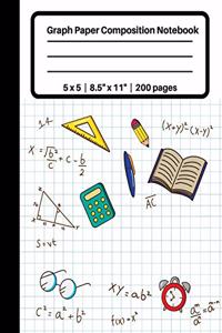 Graph Paper Composition Notebook 5 x 5 - 8.5