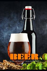 Beer Note Monthly 2020 Planner 12 Month Calendar