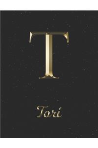 Tori: 1 Year Daily Planner (12 Months) - Yellow Gold Effect Letter T Initial First Name - 2020 - 2021 - 365 Pages for Planning - January 20 - December 20 