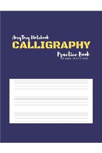 Calligraphy Practice Book - AmyTmy Notebook - 100 pages - 8.5 x 11 inch - Matte Cover