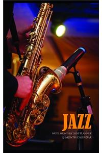 Jazz Note Monthly 2020 Planner 12 Month Calendar