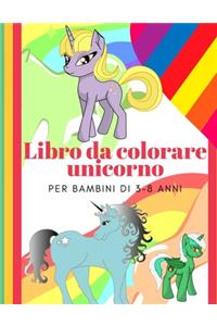 Libro da colorare unicorno per bambini di 3-8 anni