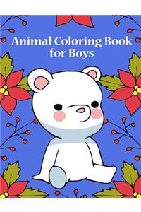 Animal Coloring Book for Boys: Christmas gifts with pictures of cute animals