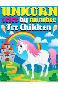 Unicorn Color By Number For Children
