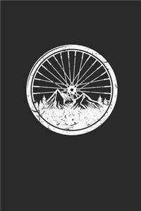 Bicycle Wheel With Mountain Silhouette