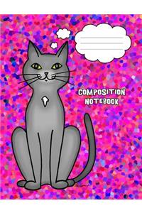 Grey Cat Composition Notebook