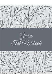 Guitar Tab Notebook: Grey Color Floral Design, 8.5