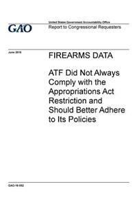 Firearms data, ATF did not always comply with the appropriations act restriction and should better adhere to its policies