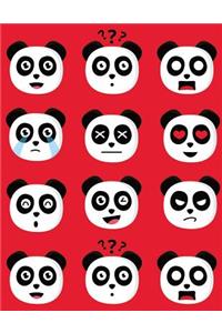 Emoji Pandas Draw and Write Notebook Journal For School Kids, Students and Teachers
