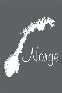 Norge - Slate Grey Lined Notebook with Margins (Norway)