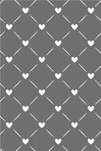 Bullet Journal Notebook White Quilted Hearts Pattern 9