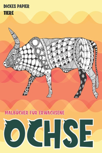 Malbücher für Erwachsene - Dickes Papier - Tiere - Ochse
