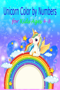 Unicorn Color by Numbers for Kids Ages 4-8