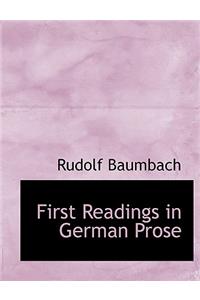 First Readings in German Prose