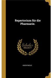 Repertorium für die Pharmacie.