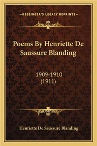Poems by Henriette de Saussure Blanding