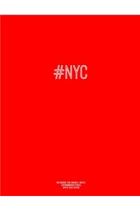 Notebook for Cornell Notes, 120 Numbered Pages, #NYC, Red Cover