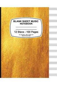 Blank Sheet Music Notebook (Golden)